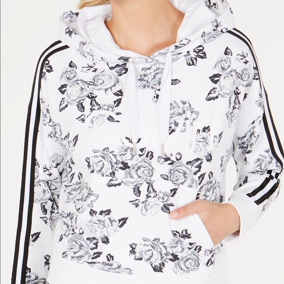 Calvin Klein rose print varsity stripe hoodie - Picture 3 of 3